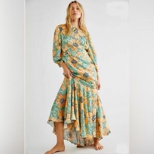 Autumn Adeigbo x Free People Poppi Maxi Dress Yellow Floral Sz 6 NWT MSRP $418